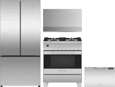 4 Piece Package Includes Refrigerator, Range, Hood And Dishwasher